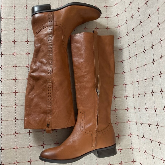 Sam Edelman Prina Studded Soft Brown Leather Knee High Riding Boots Sz 8.5 NWOB - Picture 6 of 10